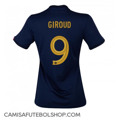 Camisa de time de futebol França Olivier Giroud #9 Replicas 1º Equipamento Feminina Mundo 2022 Manga Curta